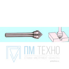 Борфреза тв.спл. конич. угол 90гр.d16х8,0х6х65 90* Х-образн.насечка (К16 08Х06) 