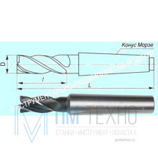 Фреза Концевая d14,0х 53х138 к/х Р18  Z=5 КМ2 