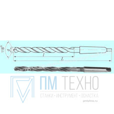 Сверло d 36,5х220х400 к/х Р6М5