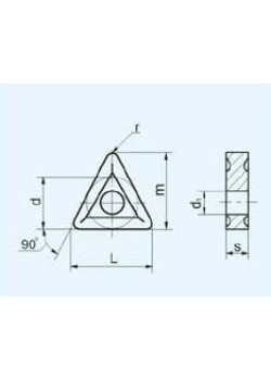 Пластина TNMG  - 160404  CM2, P20 М20 К20 трехгранная dвн=4мм (01125)  с 2-х сторонним стружколомом