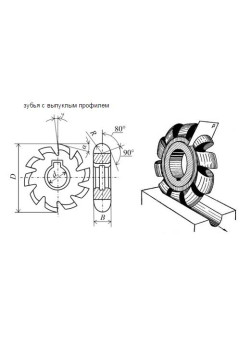 Фреза Выпуклая  63х 6х22 R3,0 Р6М5 Z=12 