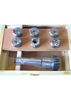 Патрон Цанговый с хвостовиком КМ3  (М12х1.75) с набором цанг ER32 из  6шт (6.8.10.12.16.20мм) 