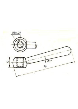Рукоятка 70х 12 с гайкой М8х1,25 шаровая (ДСП-87)