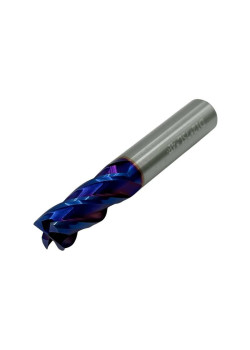Фреза Концевая d12х30х 75 ц/х тв. сплав Z=4 цельная покрытие nACo-blue