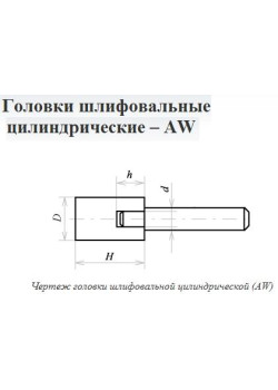Головка абразивная 25х20х6 AW(ГЦ) 63C F60(25Н) O(СТ1) с хвостовиком 