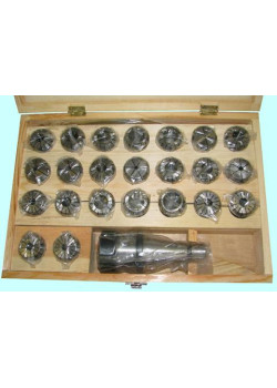 Патрон Цанговый с хвостовиком 7:24-50 ГОСТ 25827 исп.1 М24х3.0 с набором цанг ER40 из 23шт (4-26мм) 