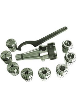 Патрон Цанговый с хвостовиком 7:24-50 ГОСТ 25827 исп.1 М24х3.0 с набором цанг ER40 из 15шт (4-26мм) 