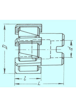 Развертка d 65,0х32х58х22 №3 насадная Р6М5 со вставными пластинами Z=8