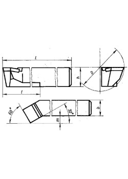 Резец Расточной 20х16х200 ВК8 для сквозных отверстий тип1, исп.2