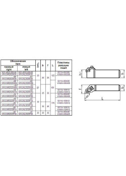 Резец Проходной 25х20х150 (MO2L01-25 20-МO8) с 6-ти гр. пласт.ВК8 (+к-т  20шт) (WNUM 080408)
