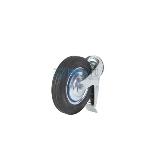 Колесо поворотное SCtB 80 200 мм резина с болтом и тормозом (N)