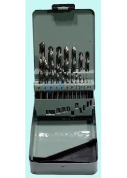 Набор сверл По металлу из 19 шт. (d1-10мм) вышлиф. Р6М5 в метал. футляре