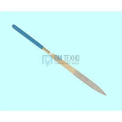 Надфиль Алмазный плоский L160х4 остроносый с обрезиненной ручкой