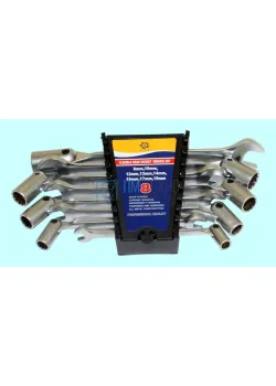 Набор ключей Комбинир. из  8-ми шт. (рожковый и торцевой шарнирный) (8-19мм) CrV 