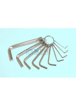 Набор ключей Шестигранных из 10шт (1,5;2;2,5;3;4;5;5,5;6;8;10мм) на кольце СrV никель 