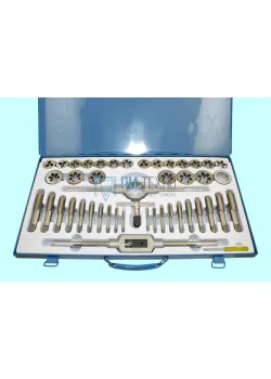 Вороток,плашкодерж-ль и по 20 метчиков и плашек М6-М24 в мет. коробке (45 позиций) 