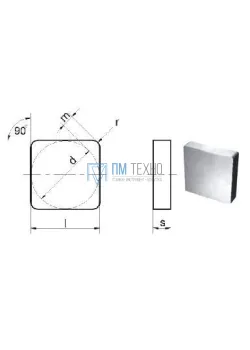 Пластина SNGN - 120408  ВК8(YG8) квадратная (03131) гладкая без отверстия 