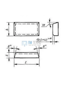 Пластина 01432 ВК8 (32х18х10х18гр.) (для проходных, расточных и револьверных резцов)
