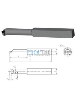 Резец Канавочный внутренний 16х16х170 Т15К6 а=4, m=8