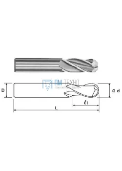 Фреза Концевая радиусная d 5,0х 16х51 ц/х ВК8 Z=2 R-2,5 