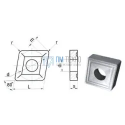 Пластина CNMM - 090308 ВК8(YG8) ромбическая dвн=4мм (05124) со стружколомом