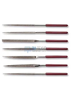 Набор надфилей алмазных из  7шт. L160х4 с обрезин. ручкой 