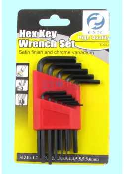 Набор ключей Шестигранных из 11шт (1,27 - 6,0мм) на пласт. клипсе СrV 