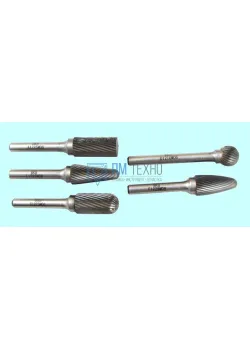 Набор борфрез тв. сплав. из  5шт. D12х(10-28)х6мм спиральная насечка (CSS05-1005S) 