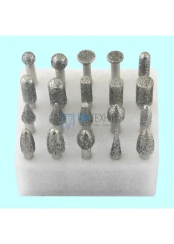 Набор головок алмазных из 20шт. D6,0, L60мм по камню и стеклу 