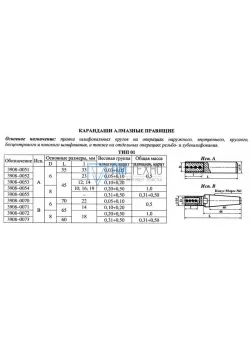 Карандаш алмазный   3908-0053C, тип 01, исп.А, АРС4 2500\2000, 0,5 карат
