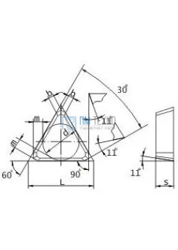 Пластина TPКN  -  2204PDR МР4 трехгранная (01371) гладкая без отверстия