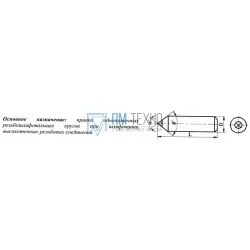 Игла алмазная 3908-0033, d6.0, L35мм, угол 90гр., 0,19 карат