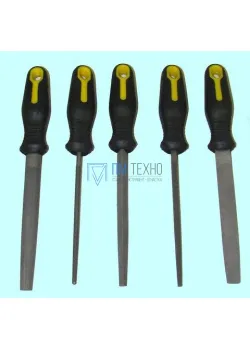 Набор напильников из 5шт. 150мм №2 с обрезиненной ручкой (B9) 