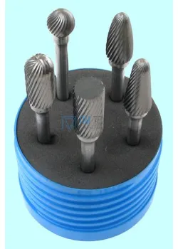 Набор борфрез тв. сплав. из  5шт. длинных L 100мм D12х(10-28)х6мм спиральная насечка (CSS05-2005S) 