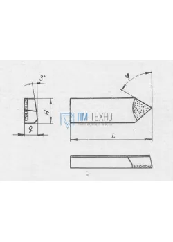 Нож 2020-0003 к торцевой фрезе d125-200мм правый, угол 60° Т15К6 50х20х14мм