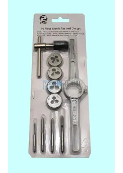 Вороток,плашкодерж-ль и по  4 метчика и плашки М3-М6 HSS и 9ХС в блистере (10 поз.) 