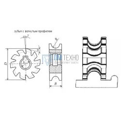 Фреза Вогнутая 100х34х32 R10,0 Р6М5 Z=12 