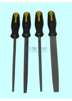 Набор напильников из 4шт. 200мм №2 с обрезиненной ручкой (B9) 