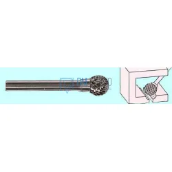 Борфреза тв.спл. сферич.d 2,5х2,5х3х30 Х-образн.насечка (D2.5 2.5Х03) 