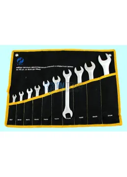 Набор ключей Рожковых из 10-ти шт. (6х7 - 27х30) в сумке хром-ванадий (сатингфиниш) #865 