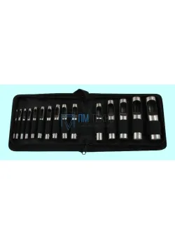 Набор высечек (пробойников) из 15-ти шт. от 3 до 25мм в сумке 