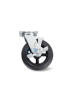 Колесо большегрузное поворотное SCdb 42 100 
мм обрезиненное с тормозом (F)