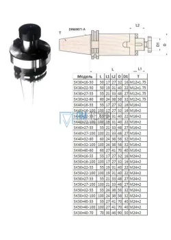 Оправка с хвостовиком 7:24 - 40, d22, L-100 ГОСТ 25827 исп.2, комбинир-ая для насадных и торц. фрез для станков с ЧПУ 