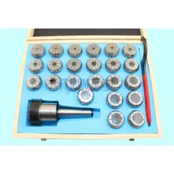 Патрон Цанговый с хвостовиком КМ3  (М12х1.75) с набором цанг ER40 из 23шт (4-26мм) 