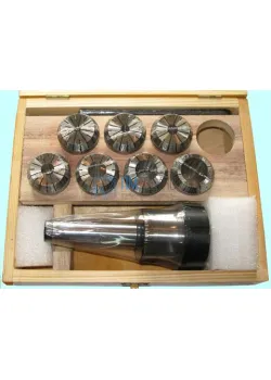 Патрон Цанговый с хвостовиком КМ3  (М12х1.75) с набором цанг ER40 из  7шт (6-25мм) 