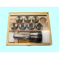 Патрон Цанговый с хвостовиком КМ4  (М16х2,0) с набором цанг ER40 из   7шт (6-25мм) 