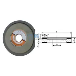 Круг алмазный 9А3 (плоский с двухстрон. выточкой) 150х20х3х16х32 АС4 160/125 100% В2-01 216,0 карат