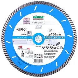 Диск отрезной алмазный Для сухой резки 1A1R 230х2,6х10х22,23  Turbo 
Extra Aero с непрерывной реж. кромкой