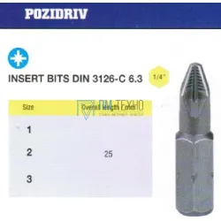 Биты крестовые РZ1х 25мм S2 с насечкой DIN3126 хв-к С1/4 PROFI 