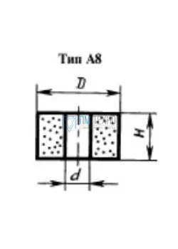 Эльборовый круг А8 (плоский прямого профиля без корпуса) 15х20х5 ЛО12  СТ1 100% (головки) (Л1ПП)